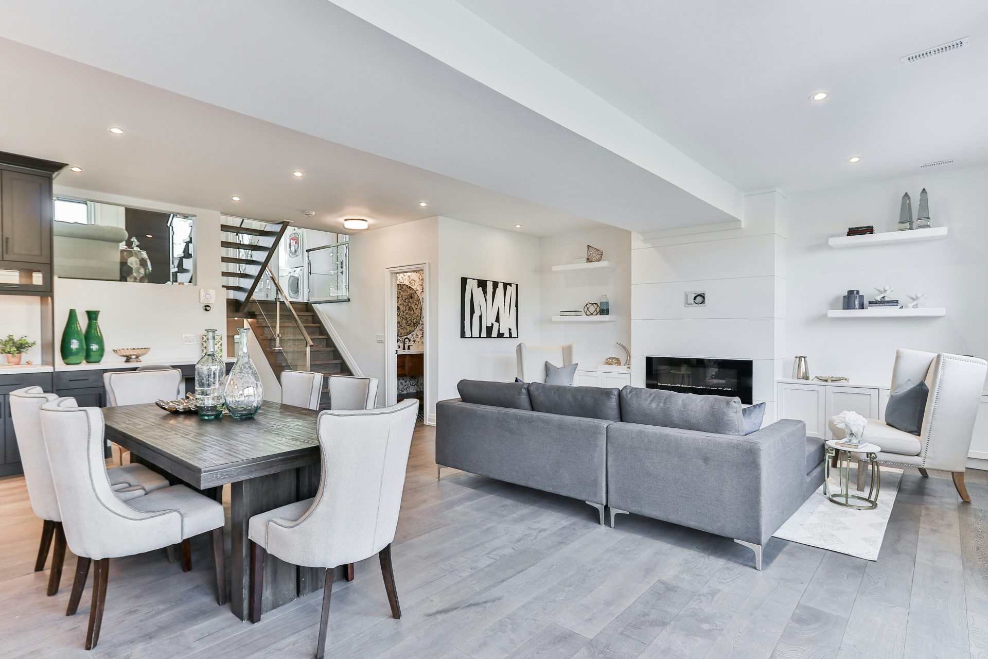 Modern living and dining area
